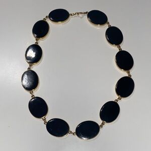 Vintage Cream and Black Gold Tone Necklace